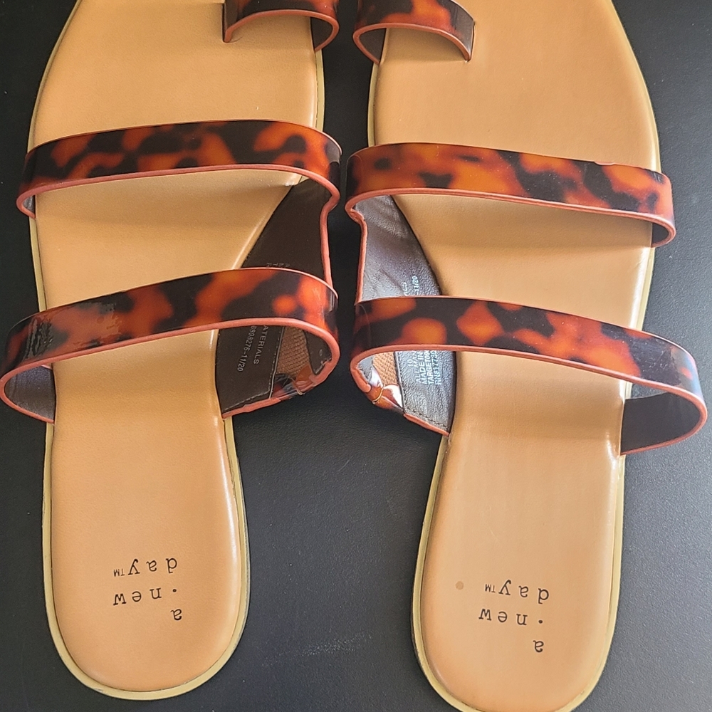 Like New leopard inspire sandals; Size 10